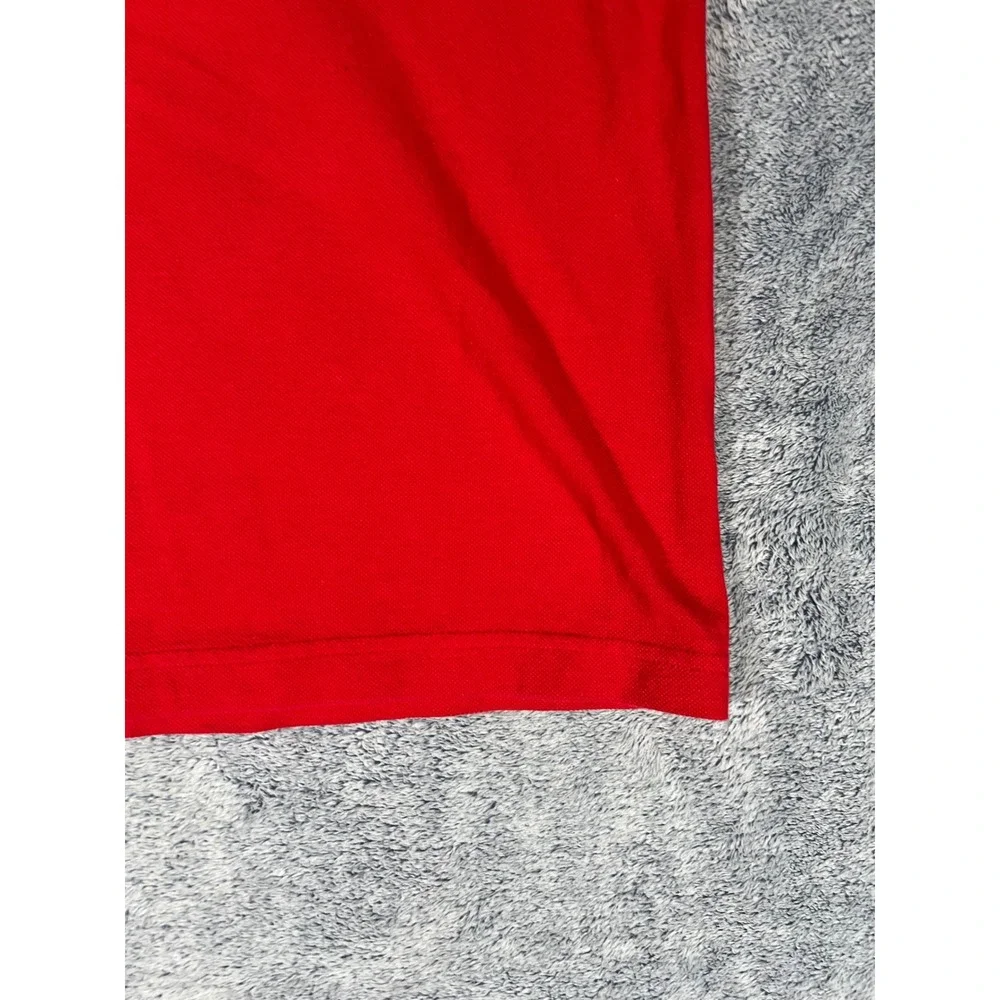 RC Mens Red England Soccer League‎ Embroidered Patch Polo Shirt Large
